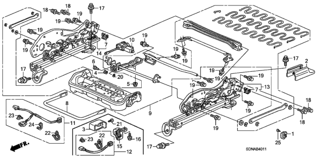 2007 Honda Accord Front Seat Components (Driver Side) (Power Height) Diagram