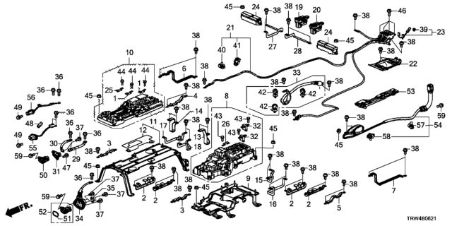 2019 Honda Clarity Plug-In Hybrid Cable, A/C Compr Diagram for 38861-5WJ-A01