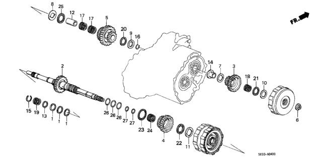 1989 Honda Accord Ring, Sealing (35MM) Diagram for 22814-PF4-003