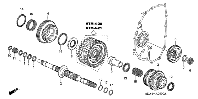 2004 Honda Accord Washer, Thrust (41X68X6.50) Diagram for 90417-PRP-010