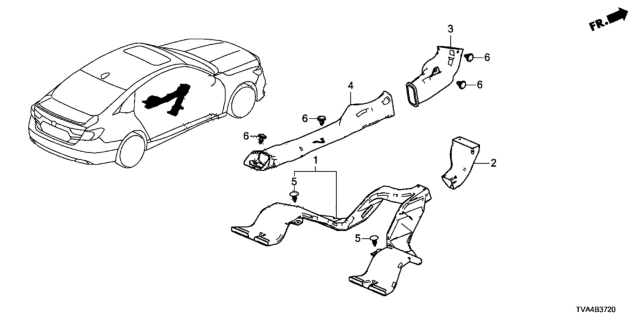 2018 Honda Accord Duct, RR. Heater Joint Diagram for 83332-TVA-A00