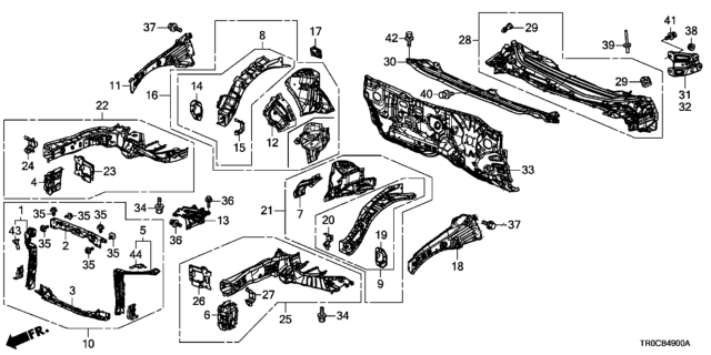 2015 Honda Civic Housing Set, R. FR. Diagram for 60650-TR7-325ZZ