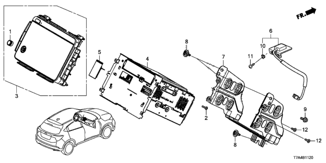 2020 Honda HR-V DISPLAY AUDIO NAVI Diagram for 39100-T7A-A42RM