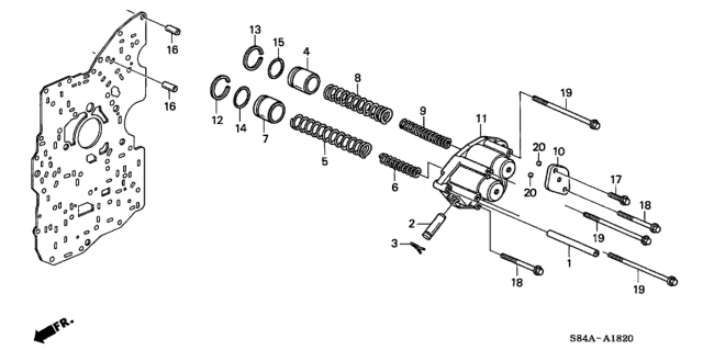 2002 Honda Accord AT Accumulator Body (V6) Diagram