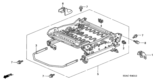 2005 Honda Civic 4 Door DX KA 5MT Front Seat Components (Driver Side) Diagram