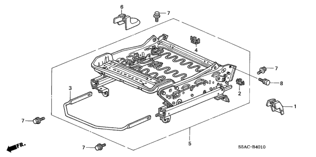 2005 Honda Civic Front Seat Components (Driver Side) Diagram