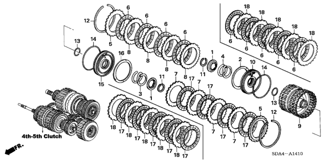 2005 Honda Accord Spring, Clutch Disk (F.C.C.) Diagram for 22539-RKE-003