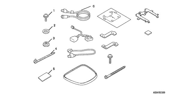 2003 Honda Accord 4 Door LX (SIDE SRS) KL 5AT DVD Based I-VES Monitor Attachment Kit Diagram