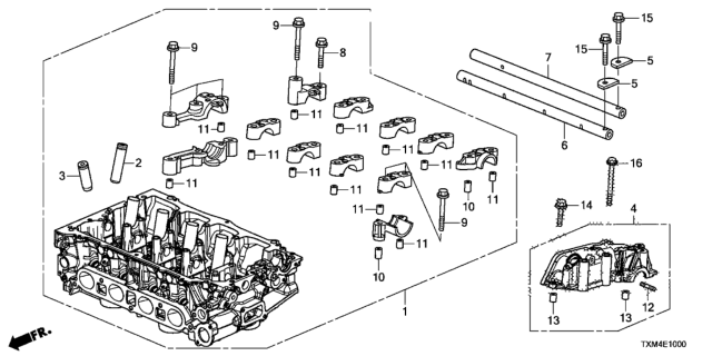 2021 Honda Insight Head Assembly, Cylinder Diagram for 12100-5P6-J03