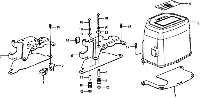 1979 Honda Civic Label, Control Box Diagram for 36022-657-821