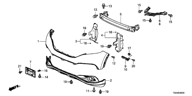 2012 Honda CR-V Clip,Duct Diagram for 91501-T0A-003
