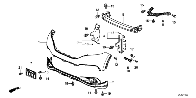 2012 Honda CR-V Side Duct R,FR Bp Diagram for 71106-T0A-A00