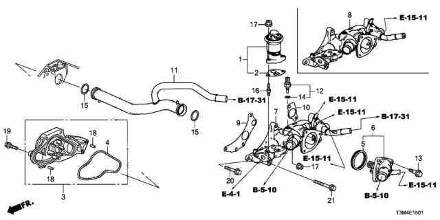 2017 Honda Accord Water Pump (V6) Diagram