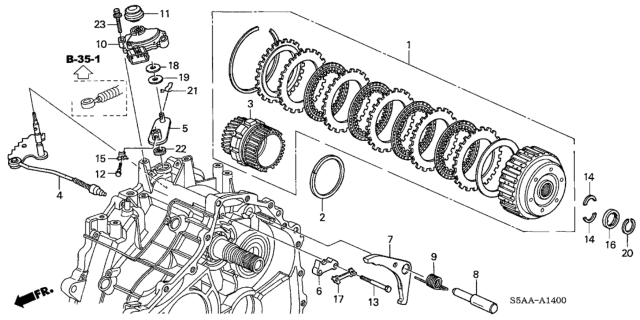2004 Honda Civic 4 Door GX KA CVT CVT Starting Clutch (CVT) Diagram