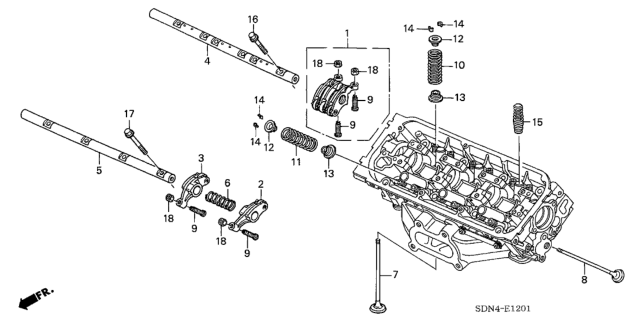 2006 Honda Accord Valve - Rocker Arm (Front) (V6) Diagram