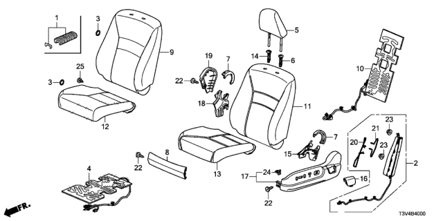 2014 Honda Accord Cover, Left Front Seat-Back Trim (Platinum Gray) Diagram for 81521-T3V-A11ZA