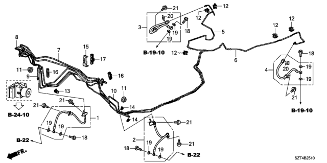 2011 Honda CR-Z Brake Lines (VSA) Diagram