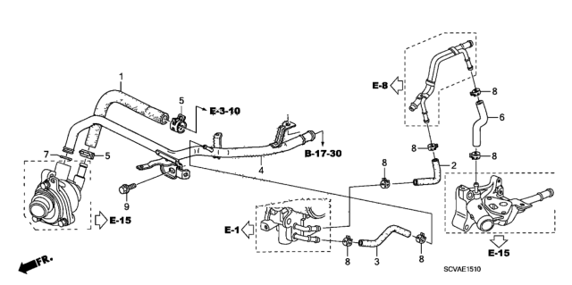 2010 Honda Element Hose, Throttle Body In. Diagram for 19508-PZD-A10