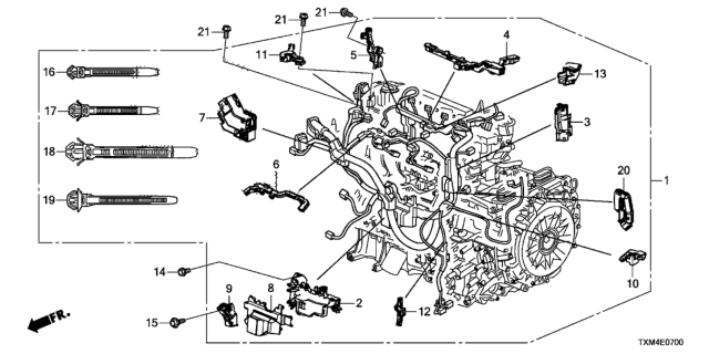 2019 Honda Insight ENG HARN Diagram for 32110-6L2-A04