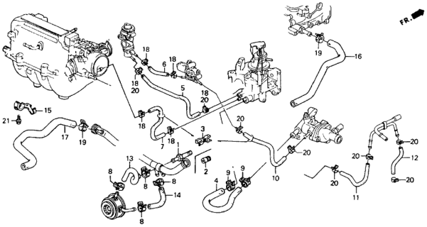 1993 Honda Accord Water Hose Diagram