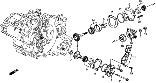 1991 Honda Civic Cover, Transfer (Driver Side) Diagram for 21411-PS5-020