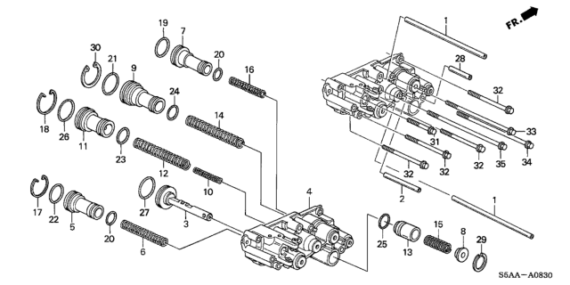 2004 Honda Civic AT Servo Body Diagram