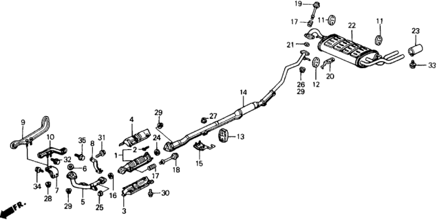 1990 Honda Civic Pipe B, Exhuast Diagram for 18220-SH9-A21