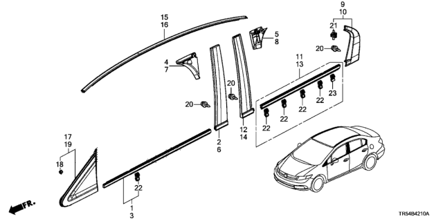 2015 Honda Civic Molding Diagram