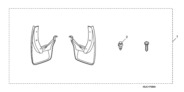 2014 Honda Ridgeline Rear Splash Guards Diagram