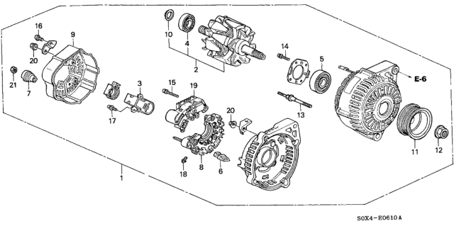 2000 Honda Odyssey Alternator (Denso) Diagram