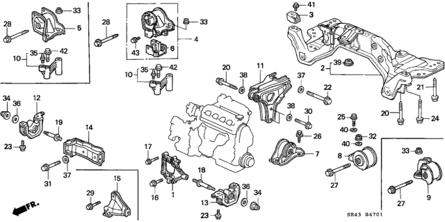 1994 Honda Civic Engine Mount Diagram