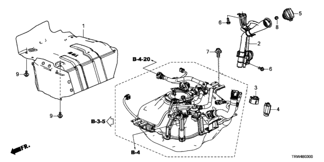 2020 Honda Clarity Plug-In Hybrid Protector, Fuel Tank Diagram for 17518-TRW-A00