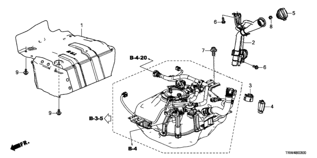 2020 Honda Clarity Plug-In Hybrid Pipe Complete Diagram for 17660-TRW-A01