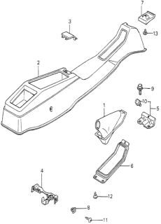 1980 Honda Prelude Lid, Center Console *R18L* (CALM RED) Diagram for 77702-692-690ZA