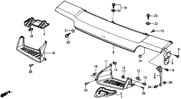 1984 Honda CRX Front Mask Diagram