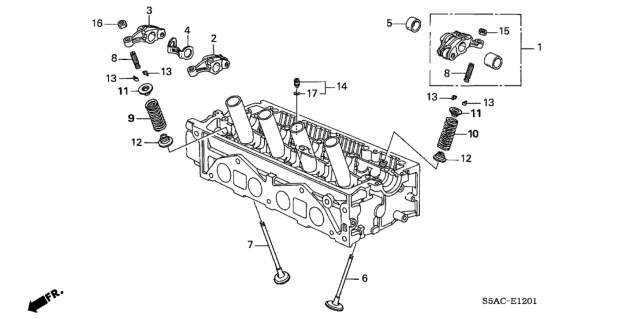 2005 Honda Civic Valve - Rocker Arm (VTEC) Diagram