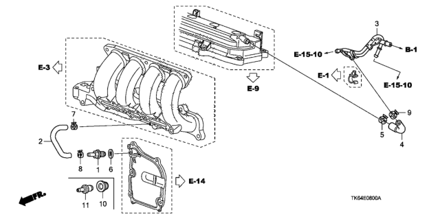 2011 Honda Fit Pipe, Breather Diagram for 17135-RB0-000