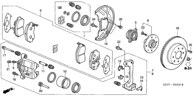 2000 Honda Insight Front Brake Diagram