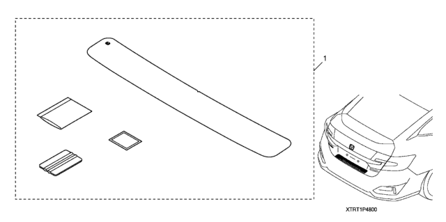 2017 Honda Clarity Electric 4 Door TRNG (CLARITY ELC) KA 1AT Rear Bumper Applique Diagram