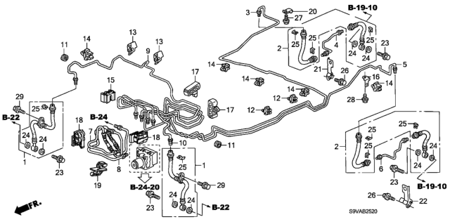 2008 Honda Pilot Brake Lines (VSA) Diagram