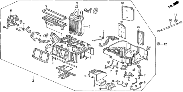 1992 Honda Prelude Heater Unit Assy. Diagram for 79100-SS0-G01