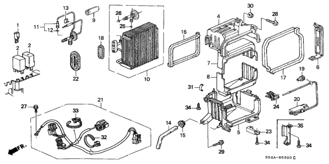 2000 Honda Civic A/C Unit Diagram