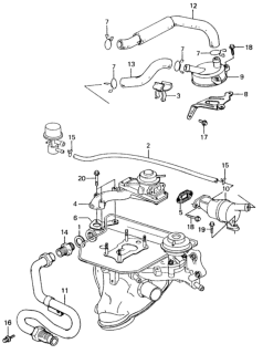 1983 Honda Civic Stay, Air Suction Muffler Diagram for 18785-PA5-662