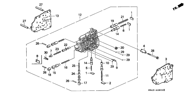 1992 Honda Civic Spring, Orifice Control (2-3) Diagram for 27417-P24-J00