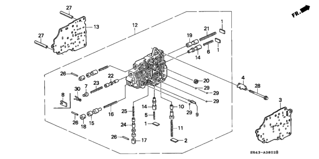 1992 Honda Civic Spring, Kick Down Valve Diagram for 27722-P24-J01