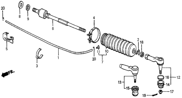 1985 Honda Prelude Tie Rod Diagram