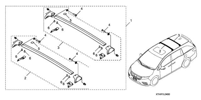 2022 Honda Odyssey Crossbars Diagram