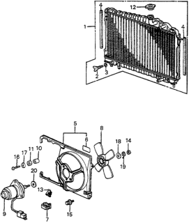 1985 Honda Accord Shroud (Toyo) Diagram for 19015-PD2-004