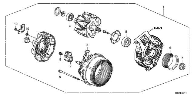 2012 Honda Civic Alternator (Denso) (2.4L) Diagram