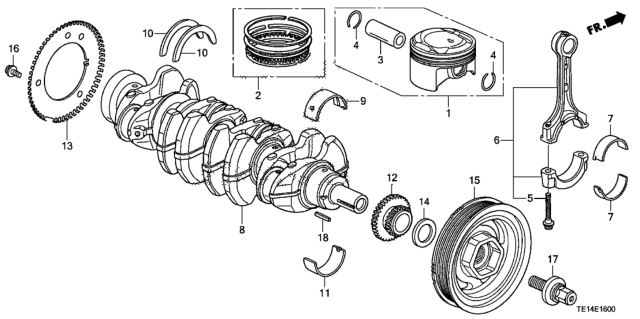 2012 Honda Accord Crankshaft - Piston (L4) Diagram